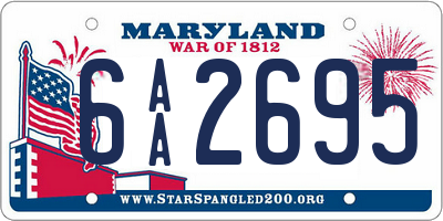 MD license plate 6AA2695