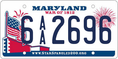 MD license plate 6AA2696