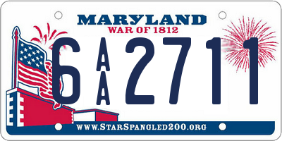 MD license plate 6AA2711