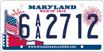 MD license plate 6AA2712