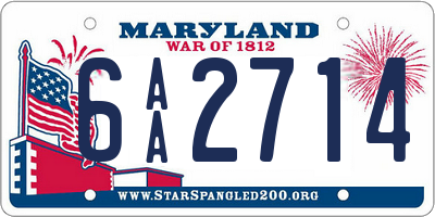 MD license plate 6AA2714