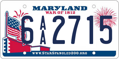 MD license plate 6AA2715