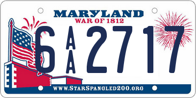 MD license plate 6AA2717