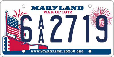 MD license plate 6AA2719