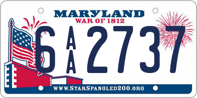 MD license plate 6AA2737