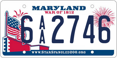 MD license plate 6AA2746