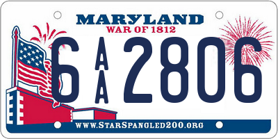 MD license plate 6AA2806