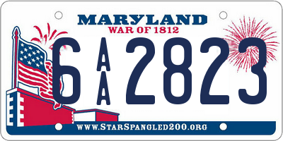 MD license plate 6AA2823