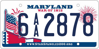 MD license plate 6AA2878