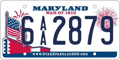 MD license plate 6AA2879