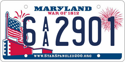 MD license plate 6AA2901