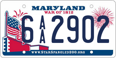 MD license plate 6AA2902