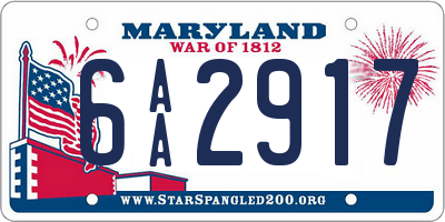 MD license plate 6AA2917