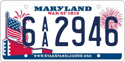 MD license plate 6AA2946