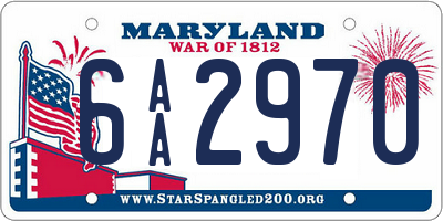 MD license plate 6AA2970