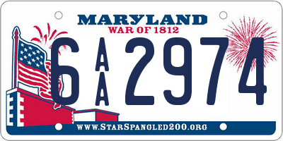 MD license plate 6AA2974