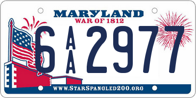 MD license plate 6AA2977