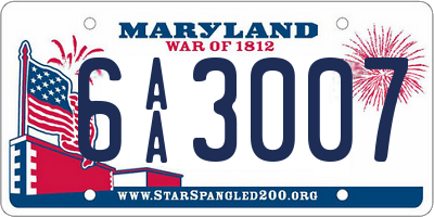 MD license plate 6AA3007