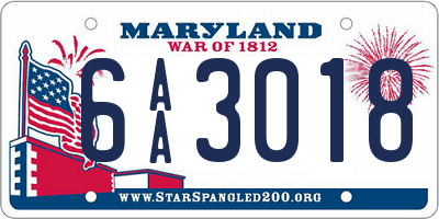 MD license plate 6AA3018