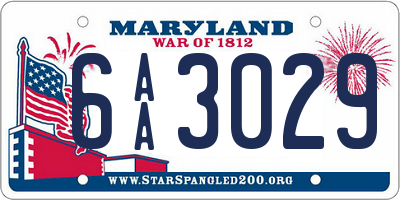 MD license plate 6AA3029