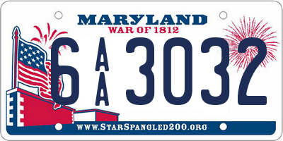 MD license plate 6AA3032