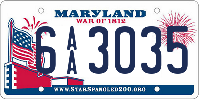 MD license plate 6AA3035