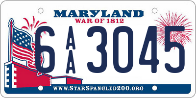 MD license plate 6AA3045