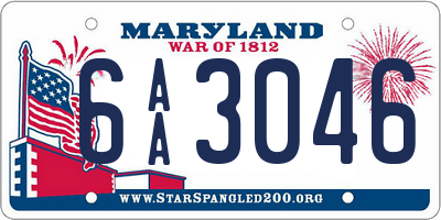 MD license plate 6AA3046