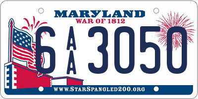 MD license plate 6AA3050