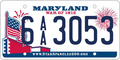 MD license plate 6AA3053