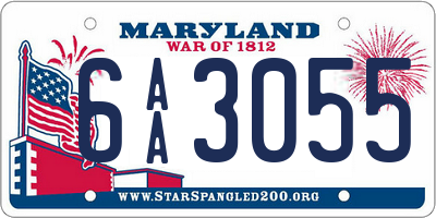 MD license plate 6AA3055