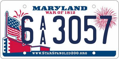 MD license plate 6AA3057