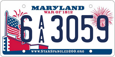 MD license plate 6AA3059