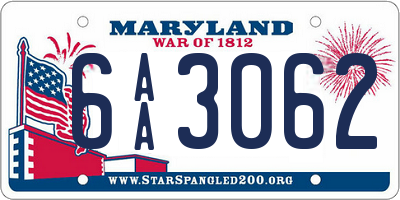 MD license plate 6AA3062