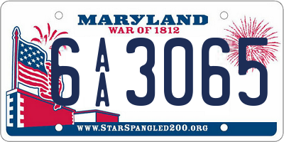 MD license plate 6AA3065