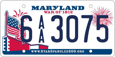 MD license plate 6AA3075