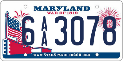 MD license plate 6AA3078