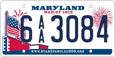 MD license plate 6AA3084