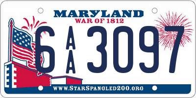 MD license plate 6AA3097