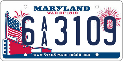 MD license plate 6AA3109