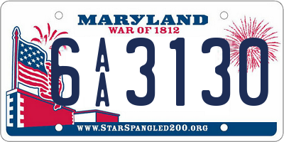 MD license plate 6AA3130