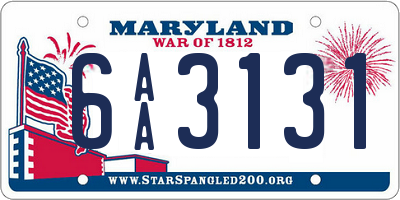 MD license plate 6AA3131