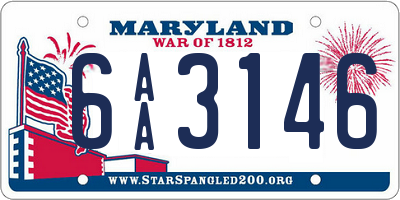 MD license plate 6AA3146