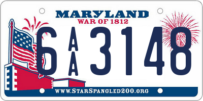 MD license plate 6AA3148