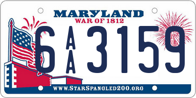 MD license plate 6AA3159