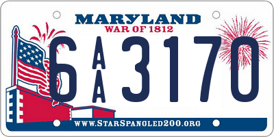 MD license plate 6AA3170