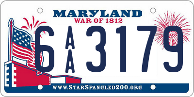 MD license plate 6AA3179