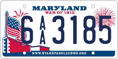 MD license plate 6AA3185