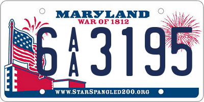 MD license plate 6AA3195