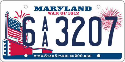 MD license plate 6AA3207